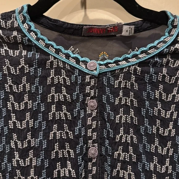 Anthropologie Black Embroidered Tunic XL - Picture 11 of 12